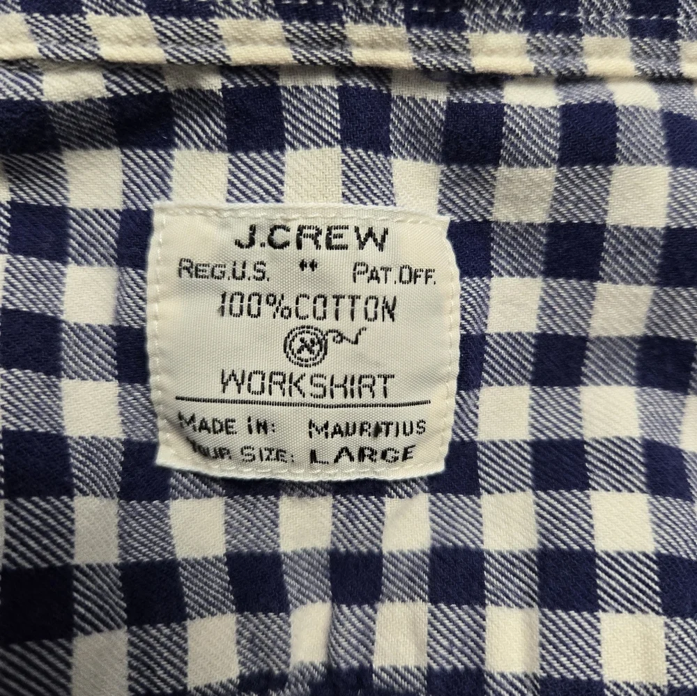 J. Crew Blue and White Checkered Button Down Shirt